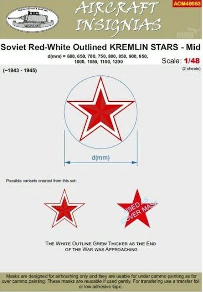 Soviet Red-White outlined Kremlin Stars - Mid  1943-1945  ACM49063