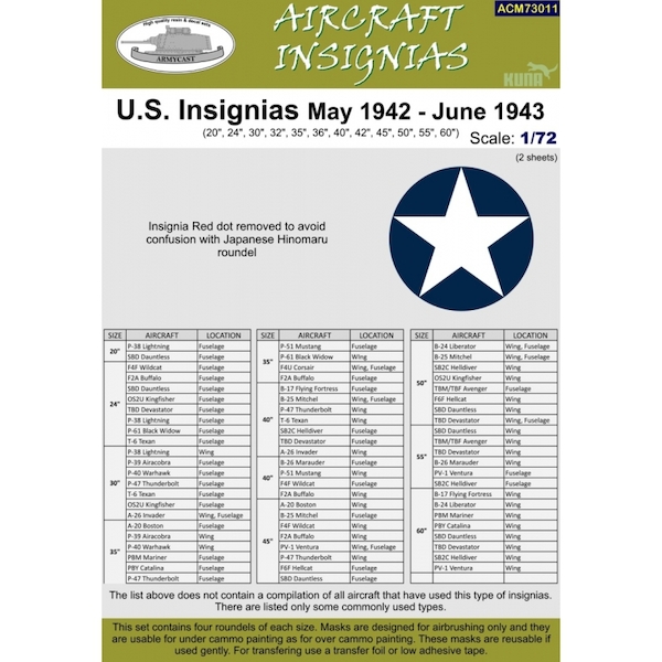 US Insignia May 1942 - June 1943  ACM73011