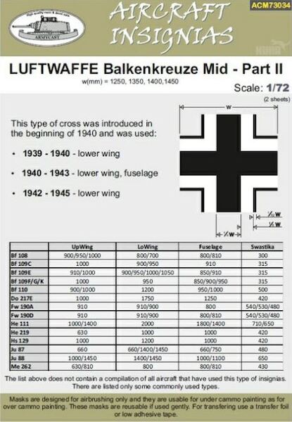 Luftwaffe Balkenkreuze Mid Part 2  ACM73034