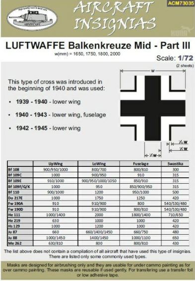 Luftwaffe Balkenkreuze Mid Part 3  ACM73035