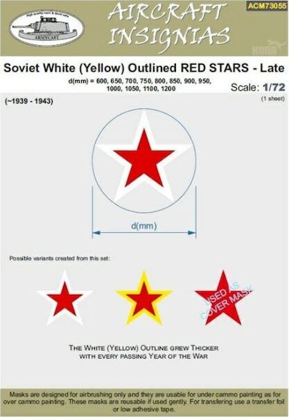 Soviet white (Yellow) outlined red stars  (Late 1939-1943)  ACM73055