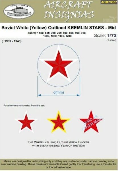 Soviet white (Yellow) outlined Kremlin stars Mid  (1939-1943)  ACM73057