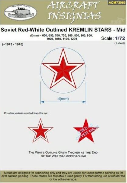 Soviet Red-White outlined Kremlin Stars - Mid  1943-1945  ACM73063