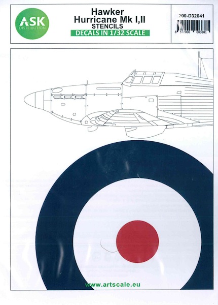 Hawker Hurricane MKI, MkII Stencils  200-D32041