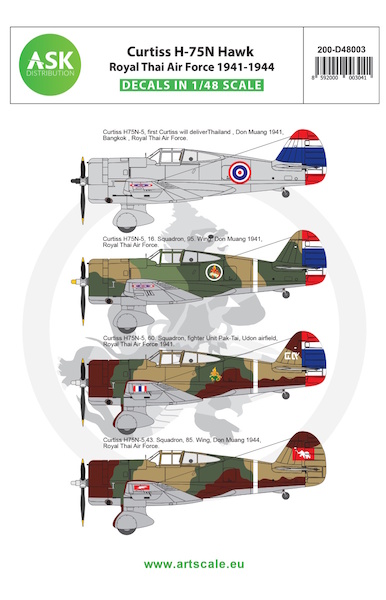 Curtiss H75N Hawk (Royal Thai AF 1941-1944)  200-D48003