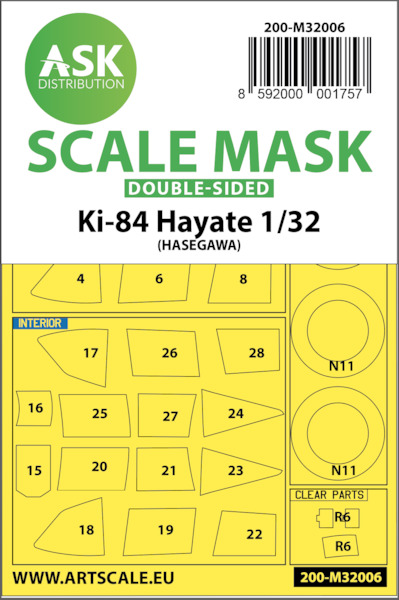 Masking Set Ki84 Hayte "Frank" (Hasegawa) Double Sided  200-M32006