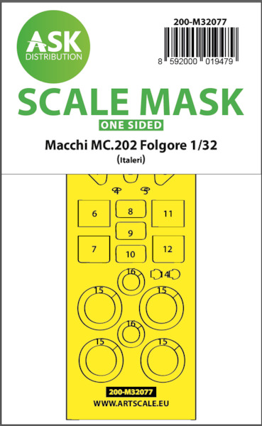 Masking Set Macchi MC202 Folgore (Italeri)  Single Sided  200-M32077
