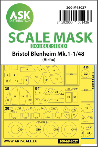 Masking Set Bristol Blenheim MKI (Airfix) Double sided  200-M48027