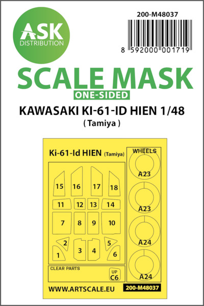 Masking Set Kawasaki Ki61-1D Hien "Tony" (Tamiya) One-sided  200-M48037