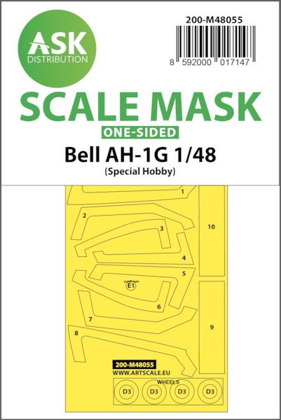 Masking Set Bell AH1G Cobra  Canopy and wheels (Special Hobby) Single sided  200-M48055