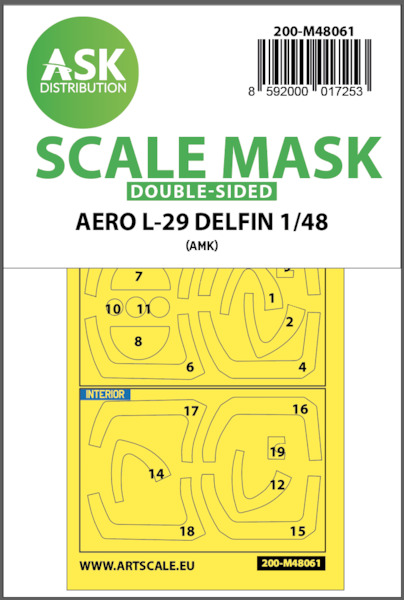 Masking Set Aero L29 Delfin Canopy  and wheels (AMK) Double Sided  200-M48061
