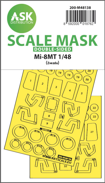 Masking Set Mil Mi8MT 'Hip' (Zvezda) Double Sided  200-M48138