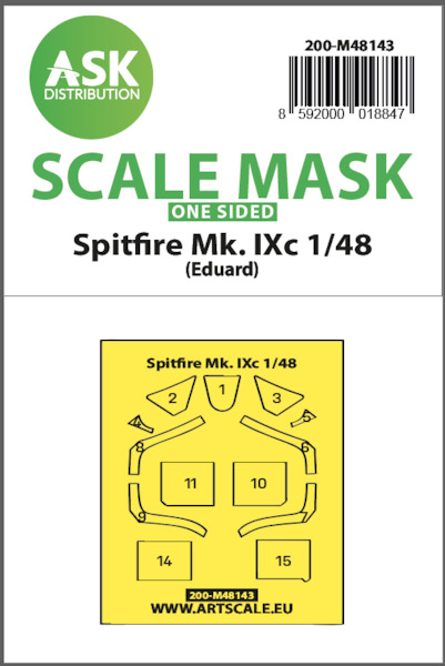 Masking Set Spitfire MKIXc Eduard) Single Sided  200-M48143