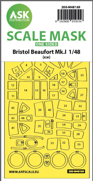 Masking Set Bristol Beaufort Mk1 (ICM) Single Sided  200-M48169