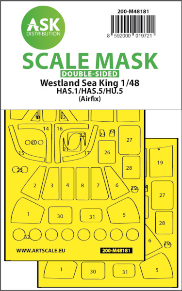 Masking Set Westland Sea King HAS1/HAS5/HU5 (Airfix) Double Sided  200-M48181