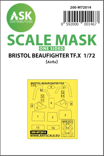 Masking Set Bristol Beaufighter TF.X  (Airfix) Single sided  200-M72014