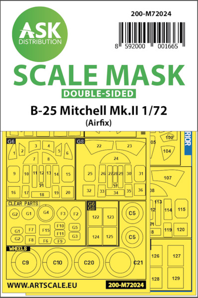 Masking Set Mitchell MKII  (Airfix) Double Sided sided  200-M72024