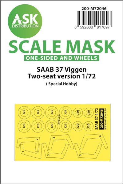 Masking Set SAAB 37 Viggen Two seat Canopies (Special Hobby)  Single sided  200-M72046