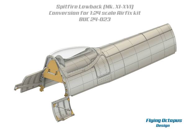 Spitfire Lowback (Mk IX - XVI) conversion for the new Airfix Spitfire Mk IXc  buc24-023