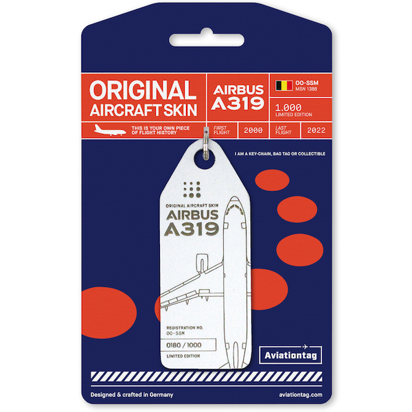 Keychain made of: Airbus A319 Brussels Airlines OO-SSM  OO-SSM
