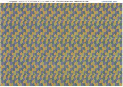 German Lozenge 4 colours full pattern wide for upper surfaces - Brown Varnish  ATT32001