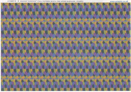 German Lozenge 5 colours full pattern wide for upper surfaces - Faded  ATT32013