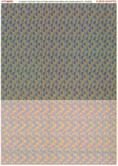 German Lozenge 4 colours full pattern wide for upper and lower surfaces - Faded  ATT48002