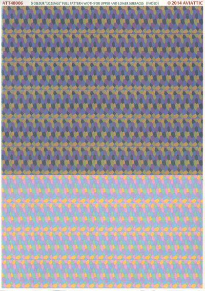 German Lozenge 5 colours full pattern wide for upper and lower surfaces - Faded  ATT48006