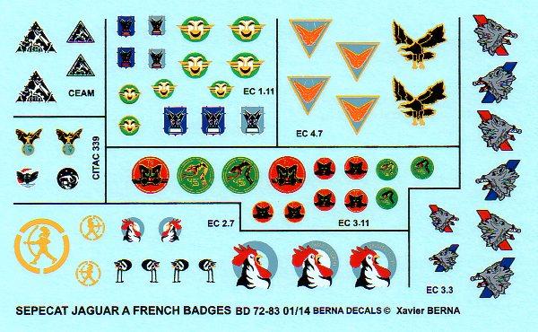 Badges for French Sepecat Jaguar A & E Part 1  BD72-83