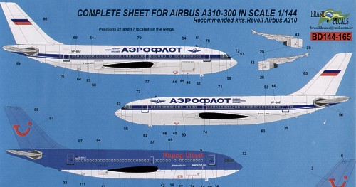 Airbus A310 (Aeroflot, Hapag Lloyd)  BD144-165