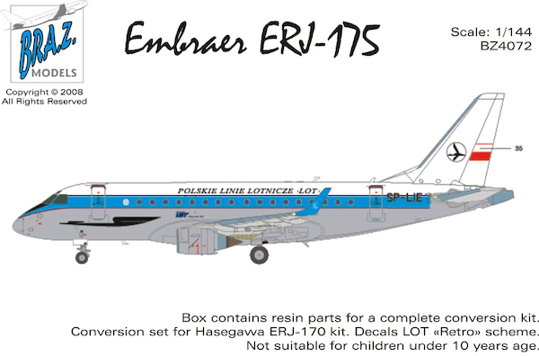Embraer ERJ175 (LOT - Retro- ) (Hasegawa)  BZ4072