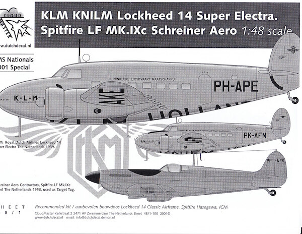 Lockheed L14 Super Electra (KLM/KNILM),  Spitfire LF MKIXC (Schreiner)  CM48/1