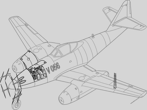 Messerschmitt Me262A-1a/V056 ()Tamiya)  4111