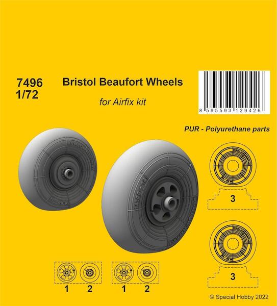 Bristol Beaufort Mainwheels  (Airfix)  CMKA7496