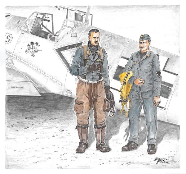 BF109E Ace A. Galland and Mechanic (2 Figures)  F-72369