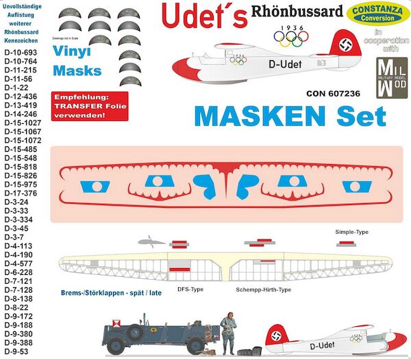 Udet's Rhnbussard  Masking set  CON807236