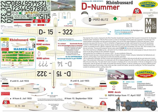 Rhnbussard D-Nummer Decals  CON9072013