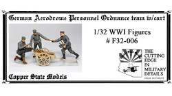 WW1 German Aerodrome ordnance team with Cart  F32-006