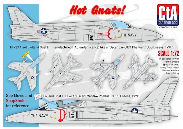 "Hot Gnats!" - Gnat T.1 and HAL HF-23 Ajeet from "Hotshots!" Movie.  CTA-010