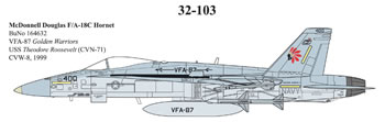 McDonnell Douglas F/A-18C Hornet (VFA87 Golden Warriors)  CAM32-103