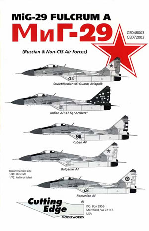 Mikoyan MiG29 Fulcrum (USSR Soviet,Romania AF,India AF)  CED48003
