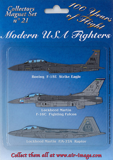 Fridge Magnets set: Modern USAF Fighters  MAGNETS 21