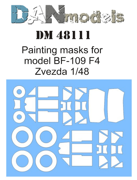 Vinyl painting mask for Messerschmitt BF109F-4 (Zvezda)  DM48111