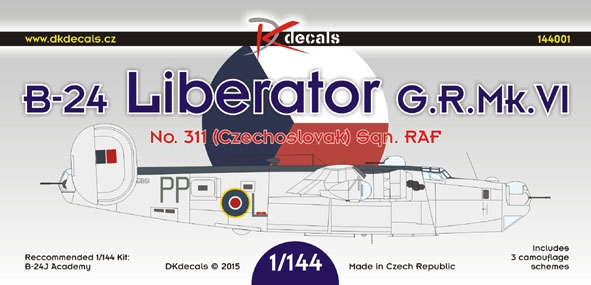 Liberator GR.VI of No.311 (Czechoslovak) Sq. RAF (3 camo schemes)  DK14401
