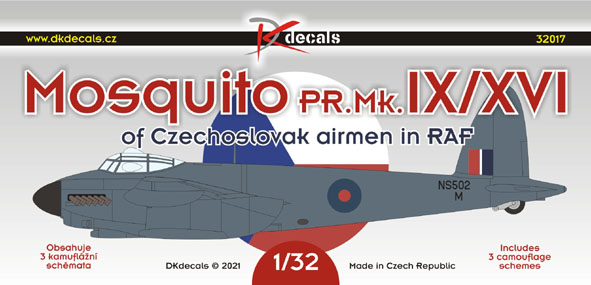 Mosquito PR MKIX/XVI of Czechoslovak airmen in RAF (3 schemes)  DK32017