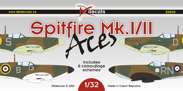 Spitfire MKI/II Aces (8 camouflage Schemes)  DK32025