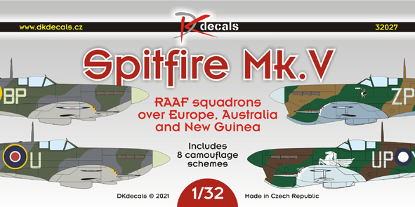 Spitfire MKV RAAF Squadrons over Europe, Australia and New Guinea (8 camouflage Schemes)  DK32027