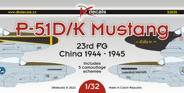 P-51D/K Mustang 23rd FG China 1944/45 (5 camo schemes)  DK32030