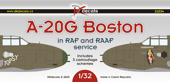 A-20G in RAAF service (3 camo schemes)  DK32034