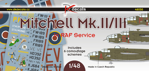 Mitchell Mk.II/III in RAF service (6 camo schemes including 320sq Dutch)  DK48050